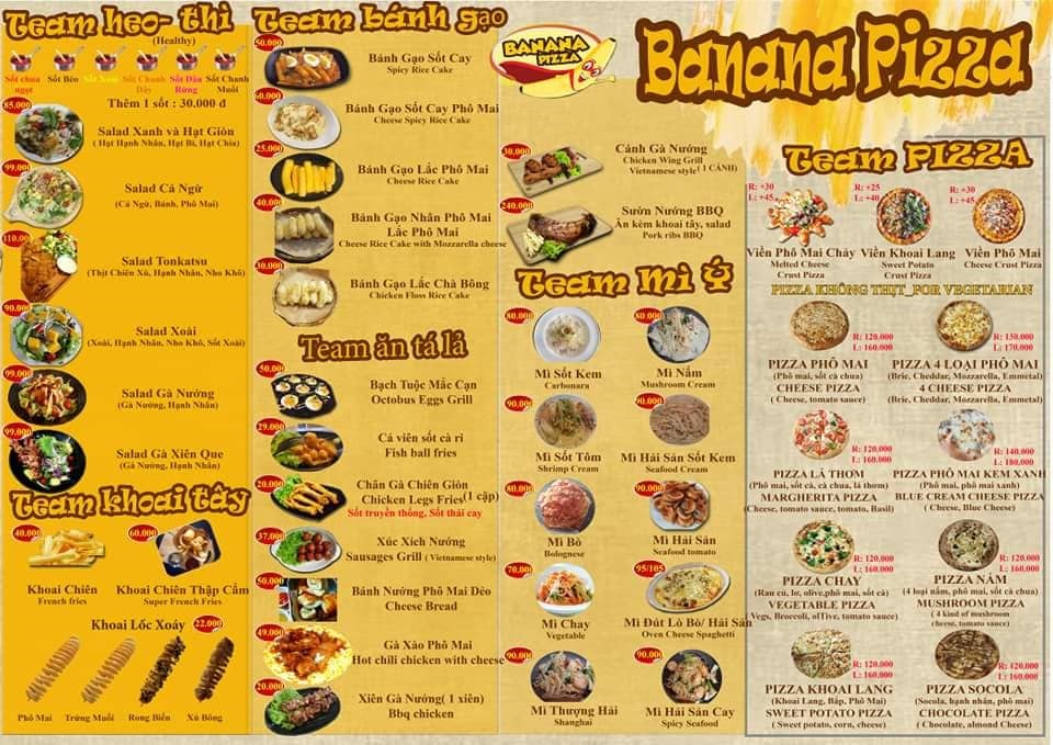 Đặt chỗ tại Banana Pizza Đà Lạt