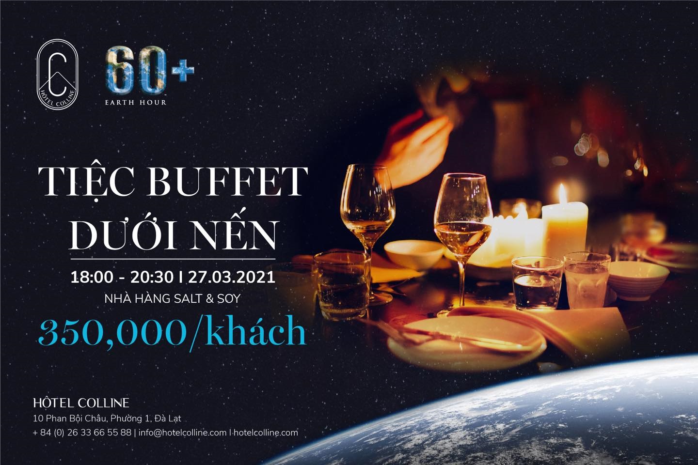 [Đã kết thúc] Tiệc buffet dưới nến tại Hotel Côlline, Đà Lạt