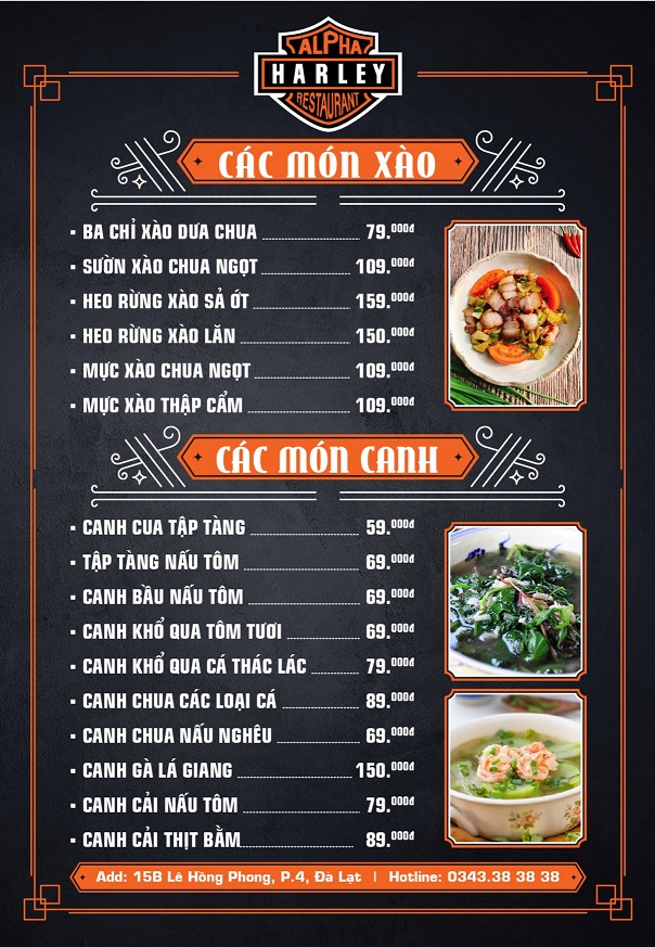Đặt chỗ tại Nhà hàng Harley Đà Lạt