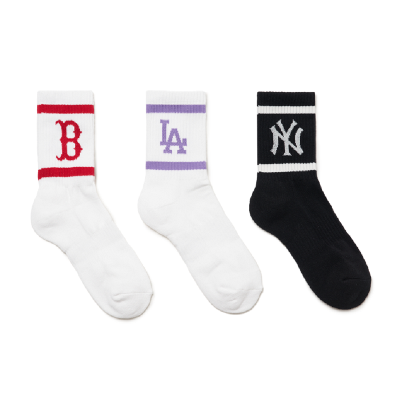 Set 3 đôi vớ cổ cao MLB Socks