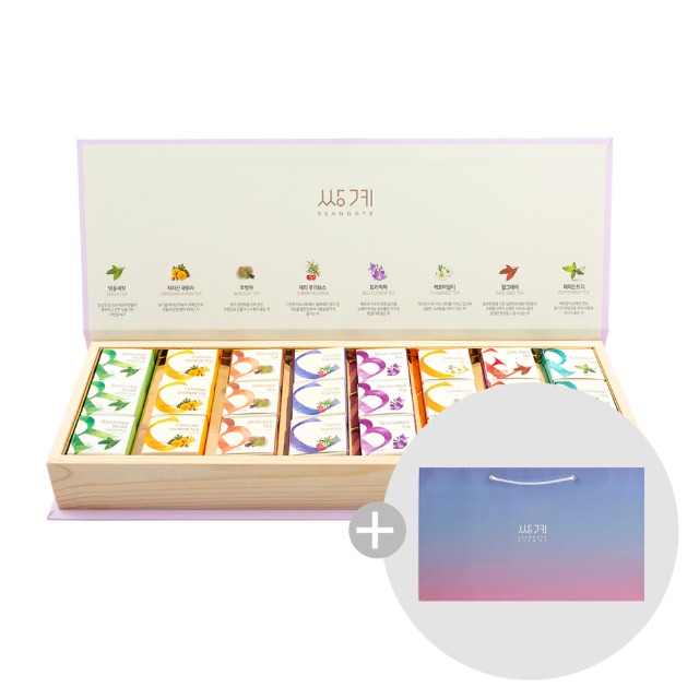 Set trà Cube Wood Ssanggye Hàn Quốc (24 hộp)