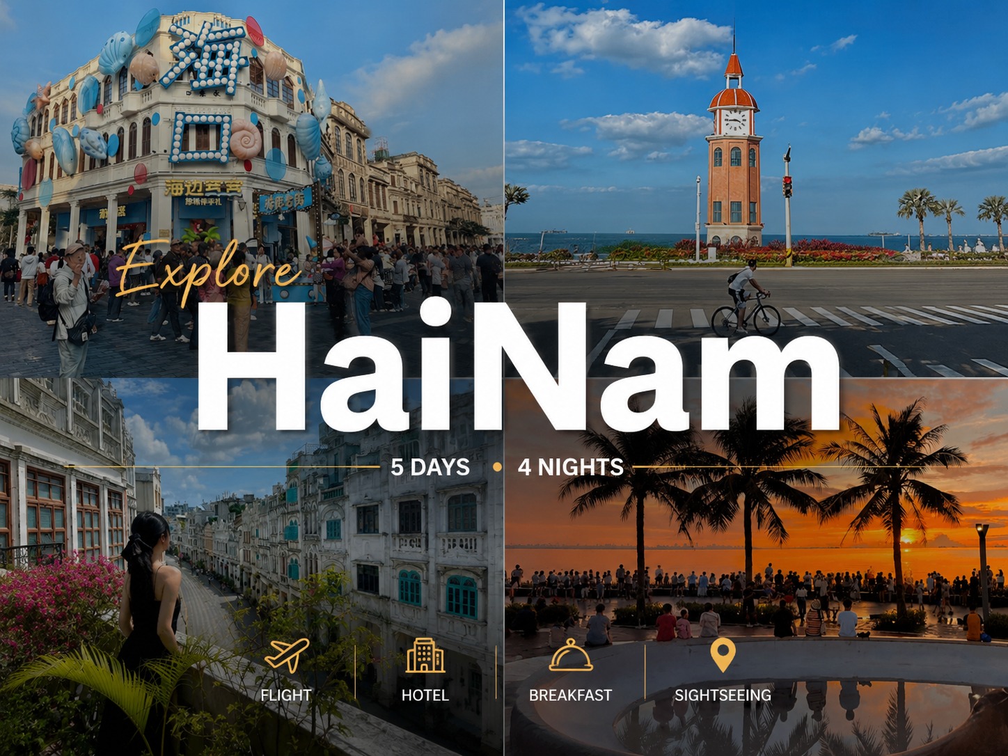 Tour Đảo Hải Nam 5N4Đ 2026 | Hải Khẩu – Tam Á – Nam Sơn – Bay Trực Thăng 