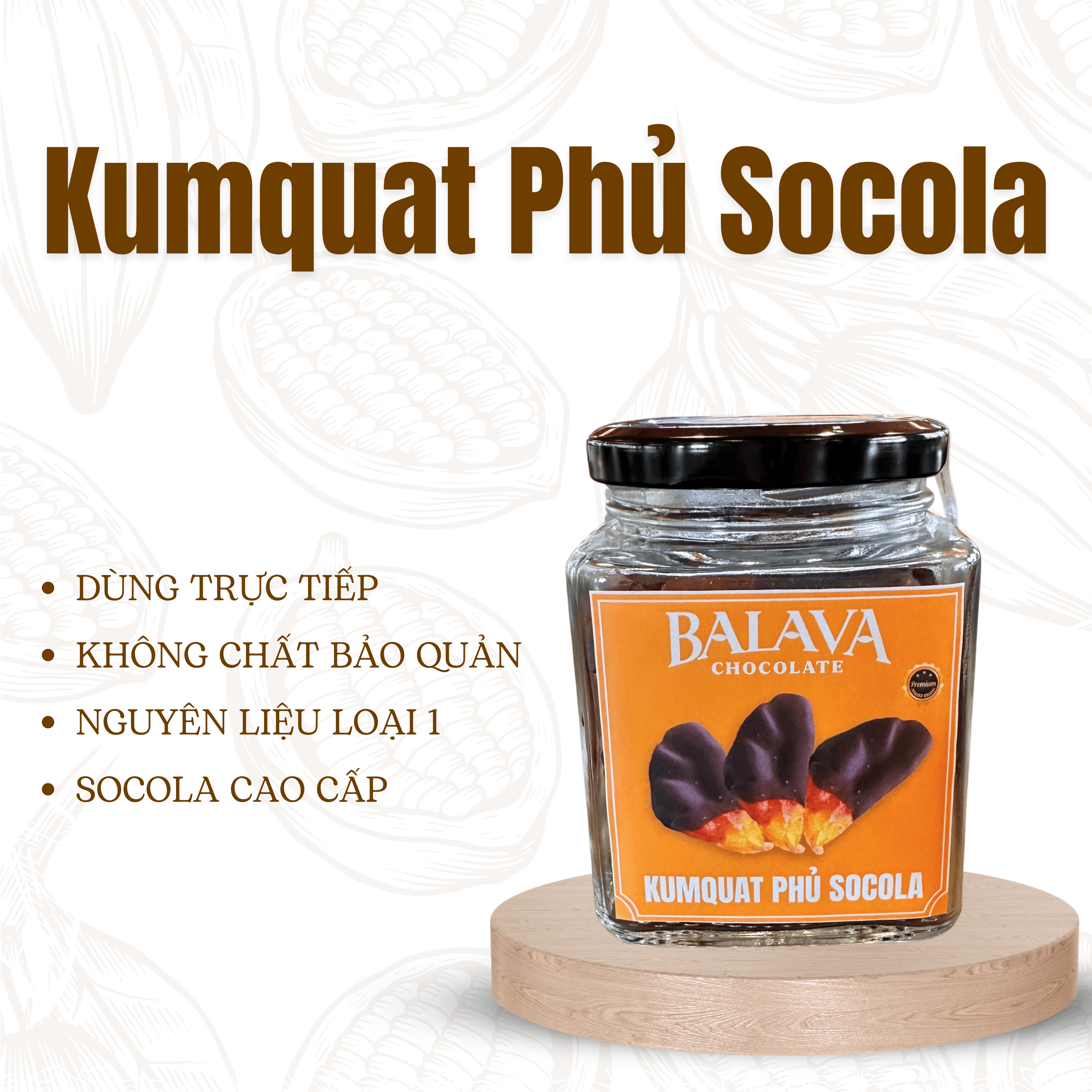 Kumquat Sấy Phủ Chocolate Đà Lạt Cao Cấp