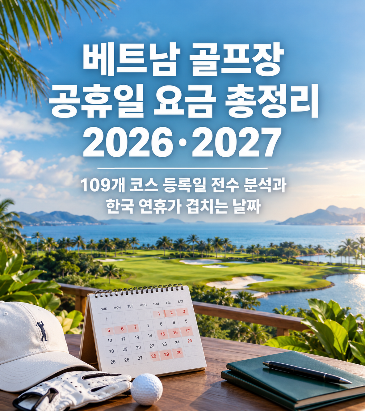 베트남 골프장 공휴일 요금 총정리 2026·2027 — 109개 코스 등록일 전수 분석과 한국 연휴가 겹치는 날짜
