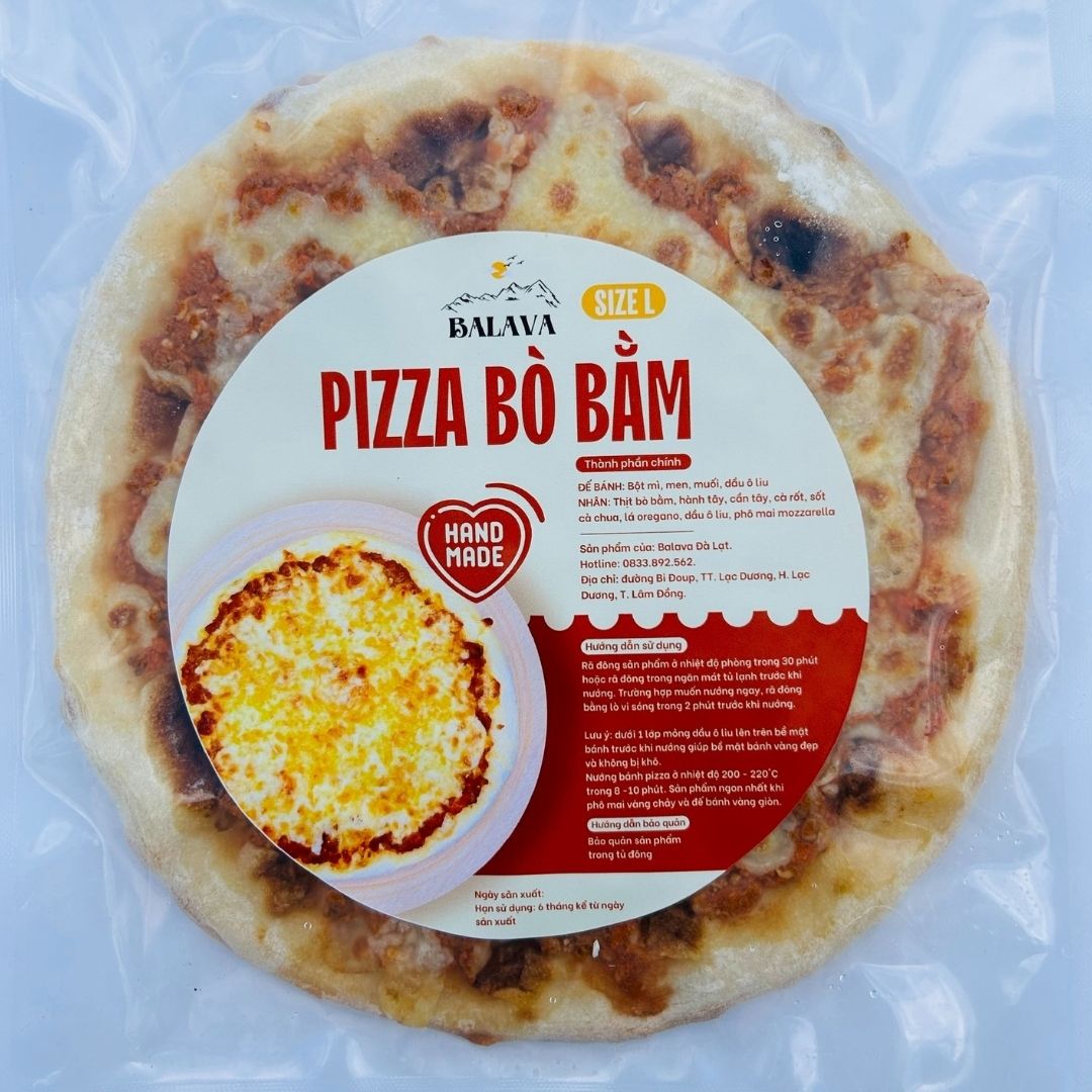 PIZZA CẤP ĐÔNG, TIỆN LỢI VÀ GIỮ TRỌN VỊ/ Vị Bò Bằm size 18cm - BALAVA ĐÀ LẠT