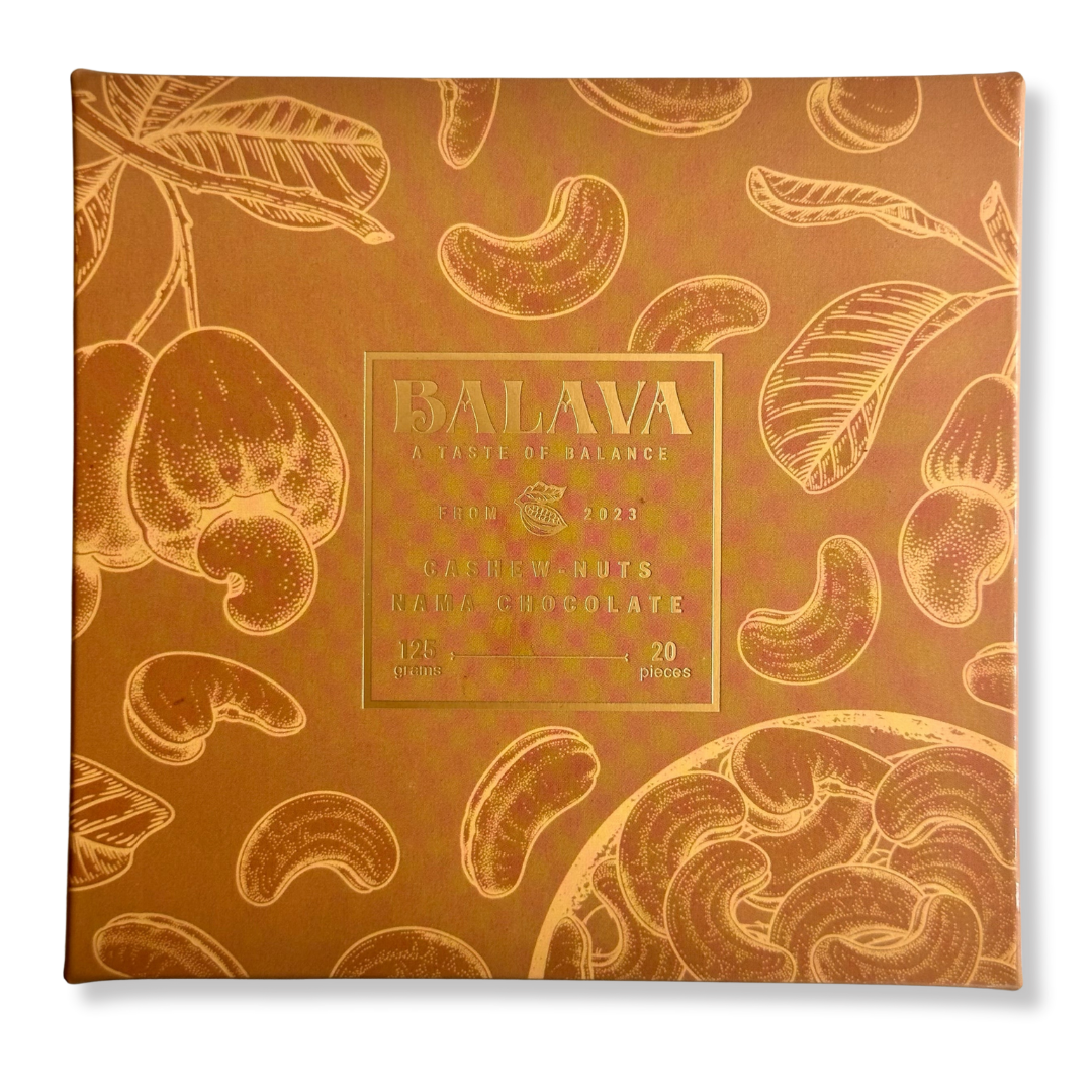 NAMA CHOCOLATE - BALAVA ĐÀ LẠT Vị Cashew Nuts (Hạt điều) (145gr / 20 viên)