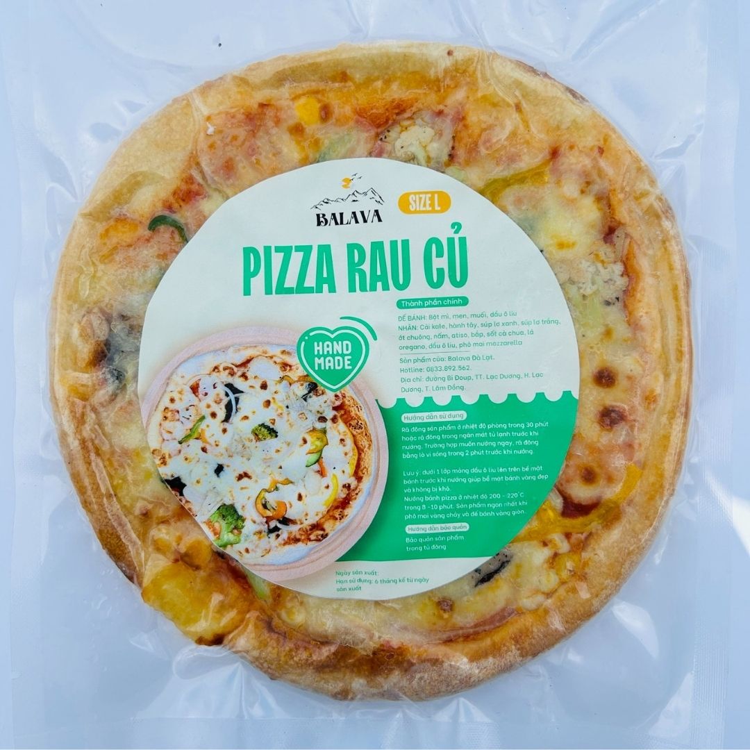 PIZZA CẤP ĐÔNG, TIỆN LỢI VÀ GIỮ TRỌN VỊ/ Vị Rau Củ size 18cm - BALAVA ĐÀ LẠT