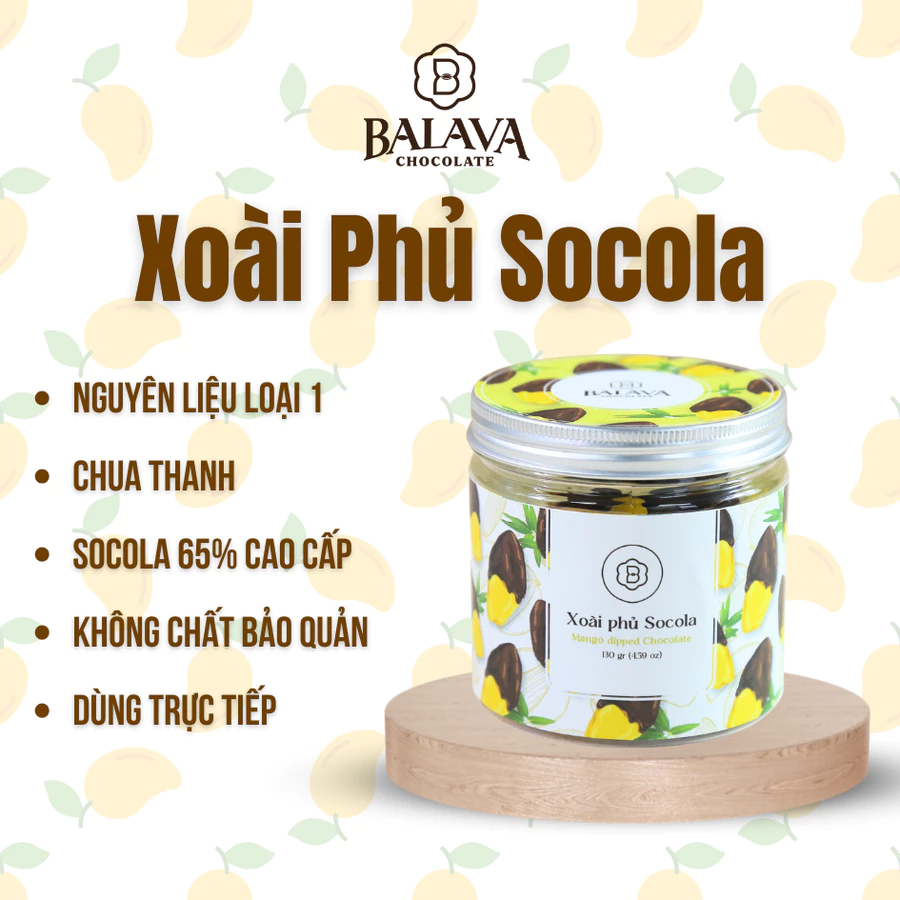 Xoài Sấy Dẻo Phủ Chocolate Đà Lạt Thơm Ngon