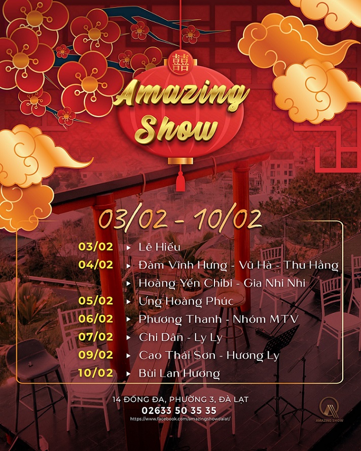 [Đã kết thúc] Vé Amazing Show tại Dalat Golf Café tháng 02/2022