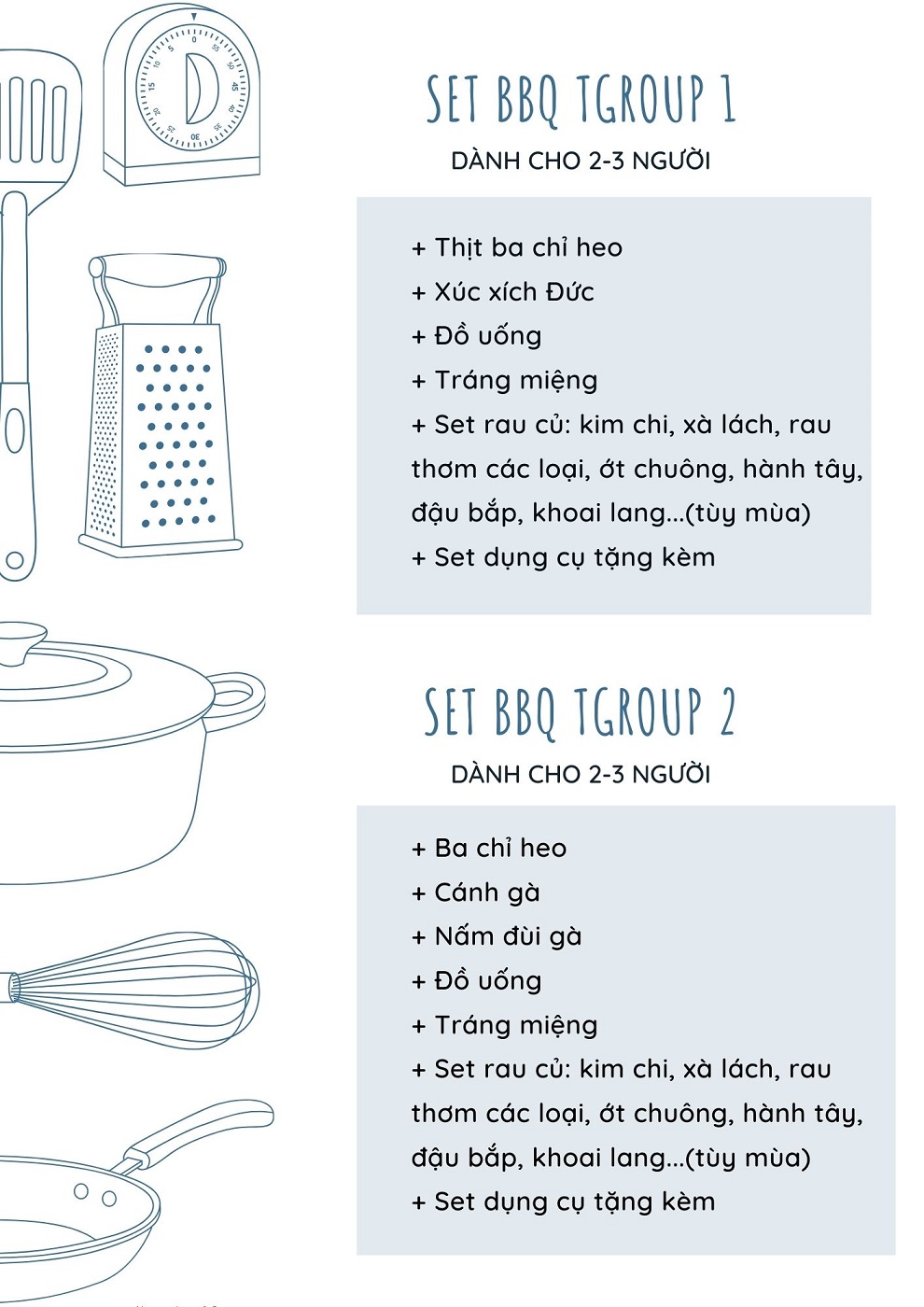 Set nguyên liệu BBQ tùy chọn
